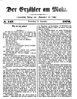 Der Erzähler am Main (Beobachter am Main und Aschaffenburger Anzeiger) Donnerstag 15. Dezember 1870