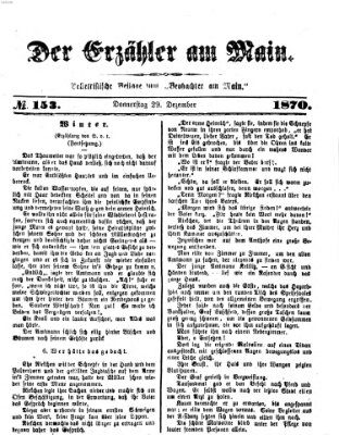 Der Erzähler am Main (Beobachter am Main und Aschaffenburger Anzeiger) Donnerstag 29. Dezember 1870