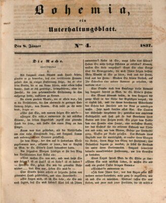 Bohemia Sonntag 8. Januar 1837