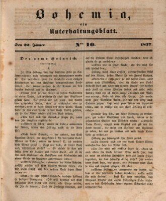 Bohemia Sonntag 22. Januar 1837