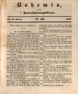 Bohemia Sonntag 26. Februar 1837