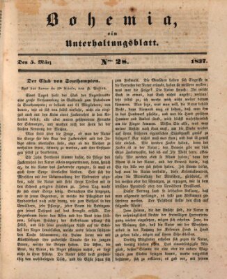 Bohemia Sonntag 5. März 1837