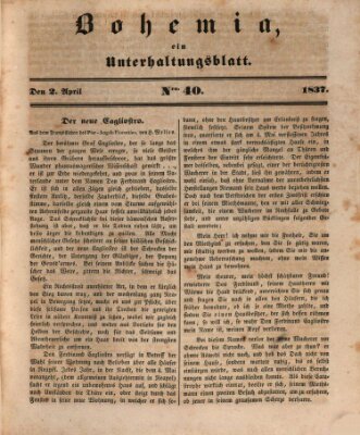 Bohemia Sonntag 2. April 1837