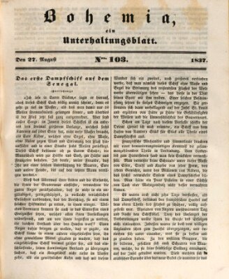 Bohemia Sonntag 27. August 1837