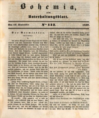 Bohemia Sonntag 17. September 1837