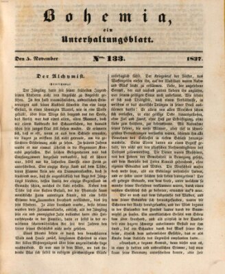 Bohemia Sonntag 5. November 1837