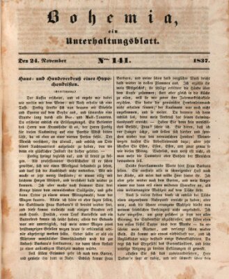 Bohemia Freitag 24. November 1837