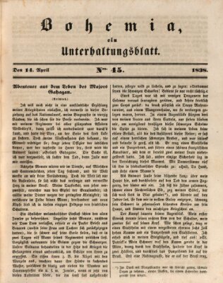 Bohemia Samstag 14. April 1838