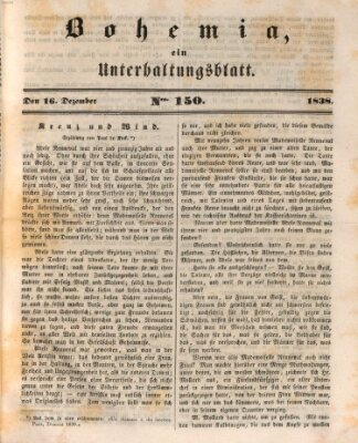 Bohemia Sonntag 16. Dezember 1838