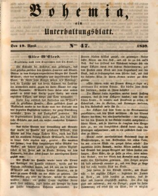 Bohemia Freitag 19. April 1839