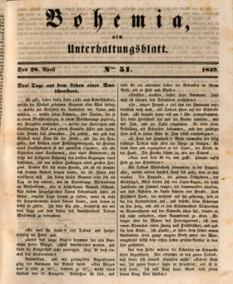 Bohemia Sonntag 28. April 1839