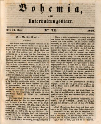 Bohemia Freitag 14. Juni 1839