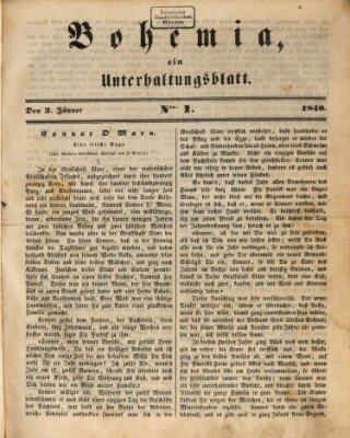 Bohemia Freitag 3. Januar 1840