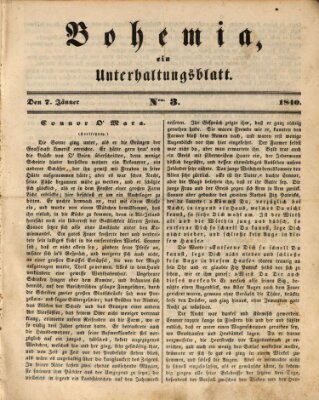 Bohemia Dienstag 7. Januar 1840