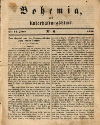 Bohemia Dienstag 14. Januar 1840