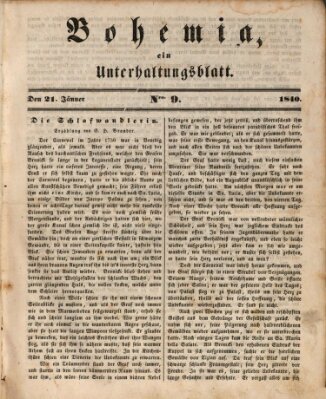 Bohemia Dienstag 21. Januar 1840