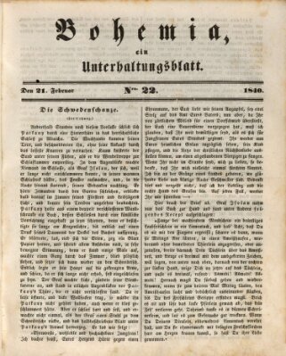 Bohemia Freitag 21. Februar 1840