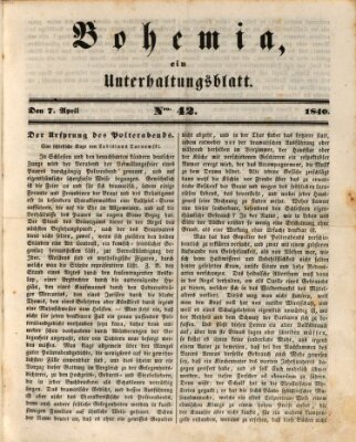 Bohemia Dienstag 7. April 1840