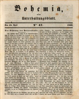 Bohemia Samstag 18. April 1840