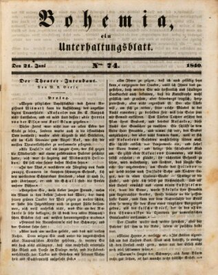 Bohemia Sonntag 21. Juni 1840