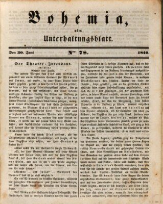 Bohemia Dienstag 30. Juni 1840