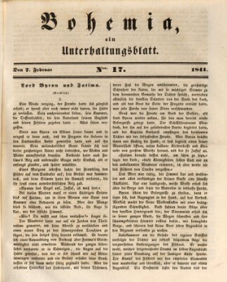 Bohemia Sonntag 7. Februar 1841