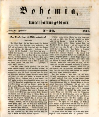 Bohemia Sonntag 21. Februar 1841