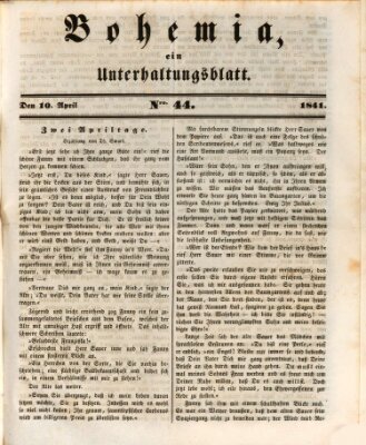 Bohemia Samstag 10. April 1841