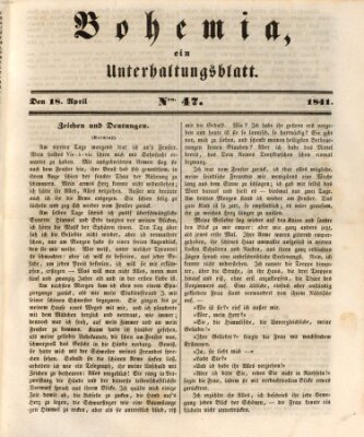 Bohemia Sonntag 18. April 1841