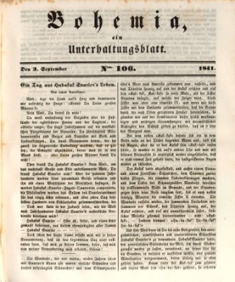 Bohemia Freitag 3. September 1841