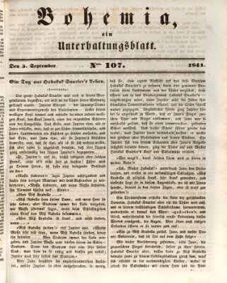 Bohemia Sonntag 5. September 1841