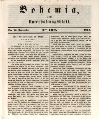 Bohemia Freitag 10. September 1841