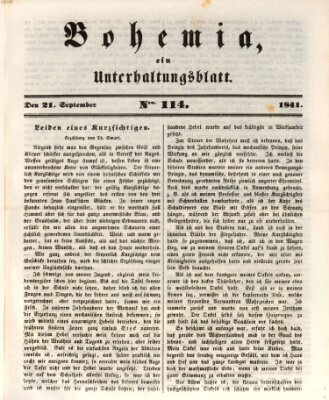 Bohemia Dienstag 21. September 1841