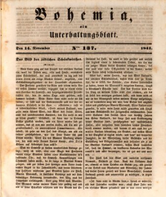 Bohemia Sonntag 14. November 1841