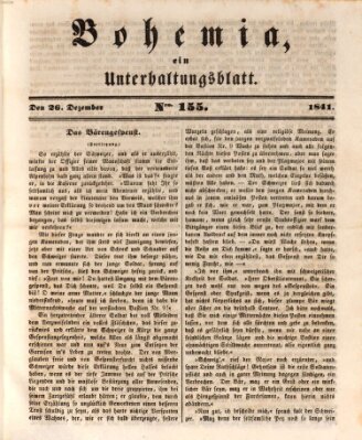 Bohemia Sonntag 26. Dezember 1841