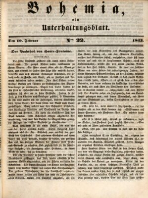 Bohemia Sonntag 19. Februar 1843