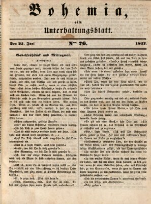 Bohemia Sonntag 25. Juni 1843