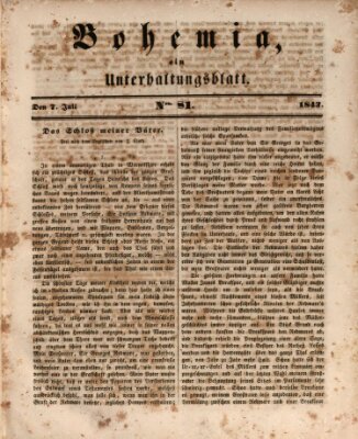 Bohemia Freitag 7. Juli 1843