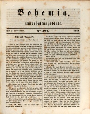 Bohemia Dienstag 5. September 1843