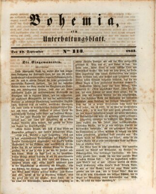 Bohemia Dienstag 19. September 1843