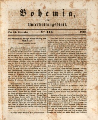 Bohemia Sonntag 24. September 1843