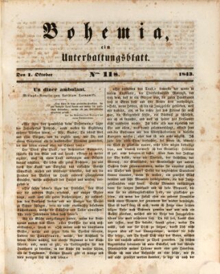 Bohemia Sonntag 1. Oktober 1843