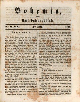 Bohemia Dienstag 31. Oktober 1843