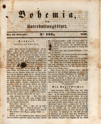 Bohemia Sonntag 12. November 1843