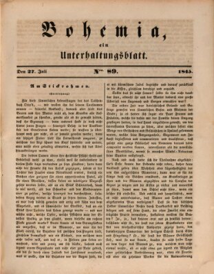 Bohemia Sonntag 27. Juli 1845