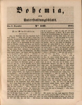 Bohemia Sonntag 7. Dezember 1845