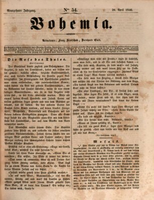 Bohemia Sonntag 26. April 1846