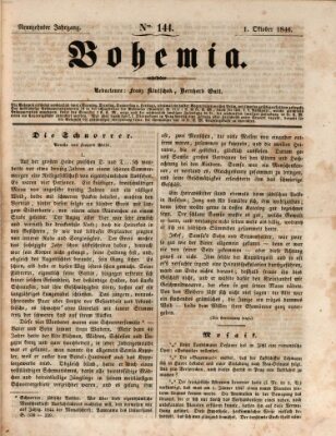 Bohemia Donnerstag 1. Oktober 1846