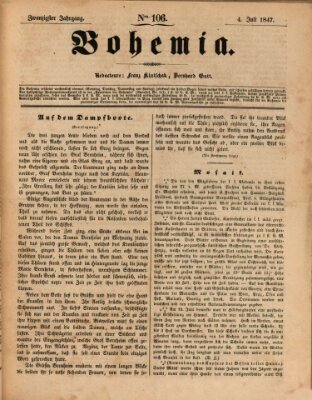 Bohemia Sonntag 4. Juli 1847