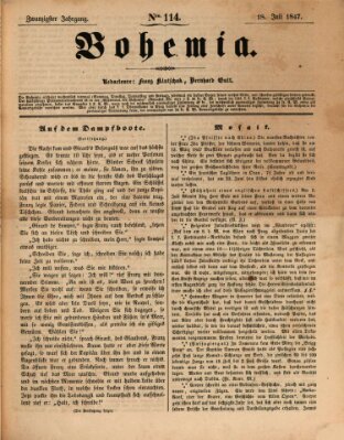 Bohemia Sonntag 18. Juli 1847